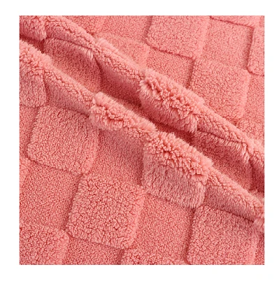 Tessuto Sherpa in agnello Jacquard Check