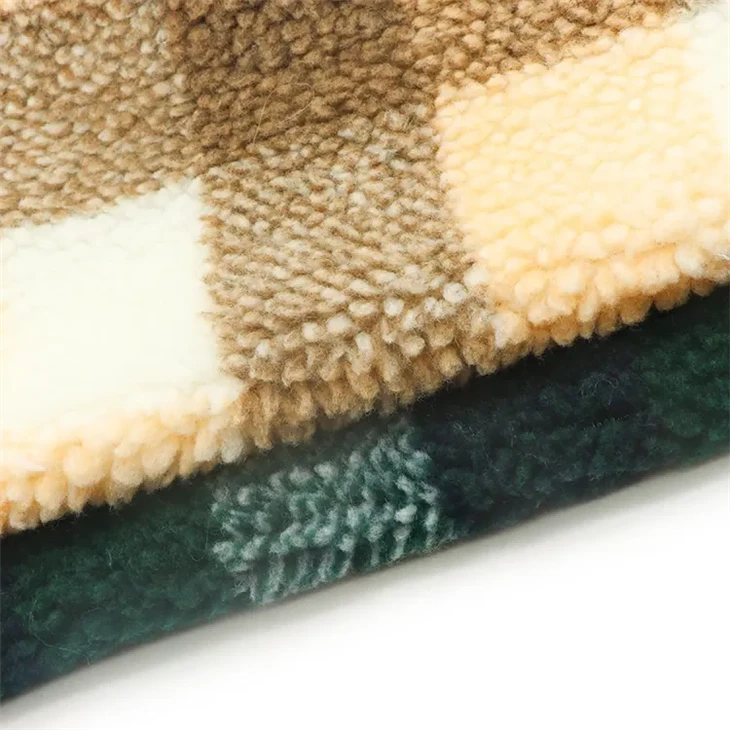 Customized Checker Pattern Flannel Fleece Fabric