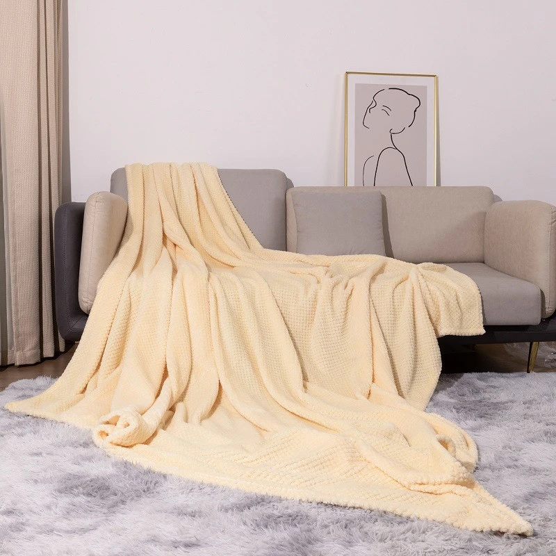 Coperta classica in pile corallo