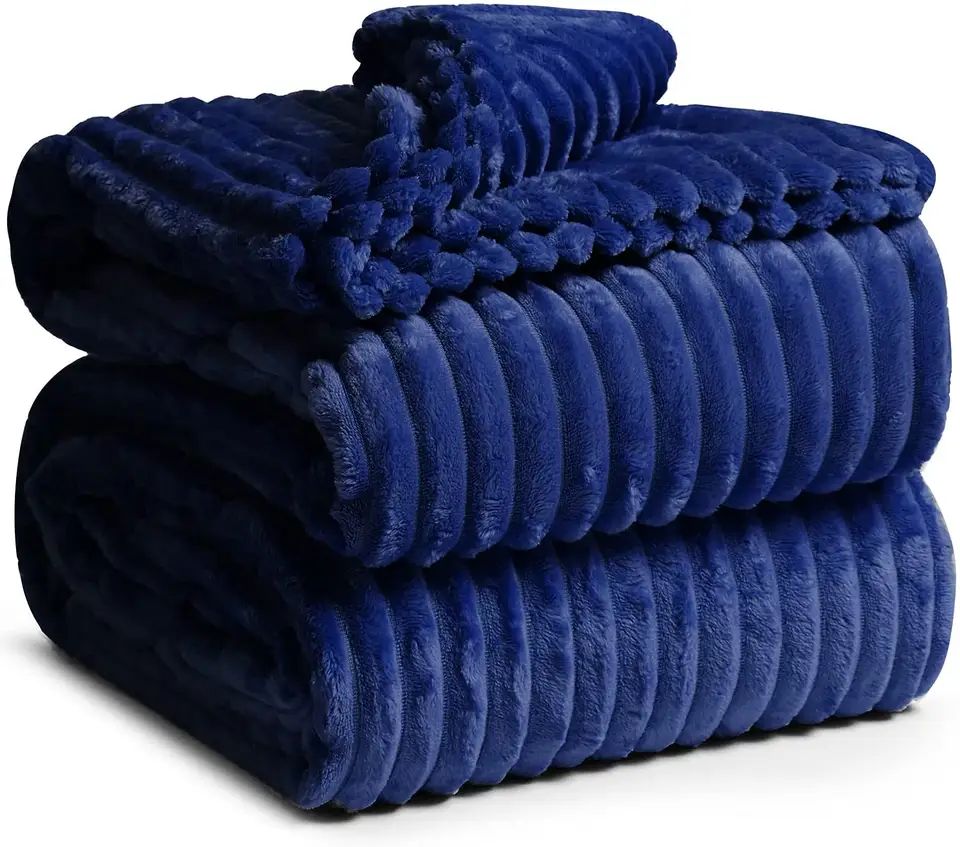Coperta da tiro in corallo e blu scuro