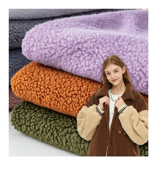 Tessuto jacquard sherpa sfocato extra caldo