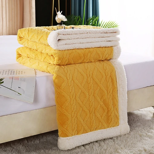 Coperta Sherpa in flanella jacquard