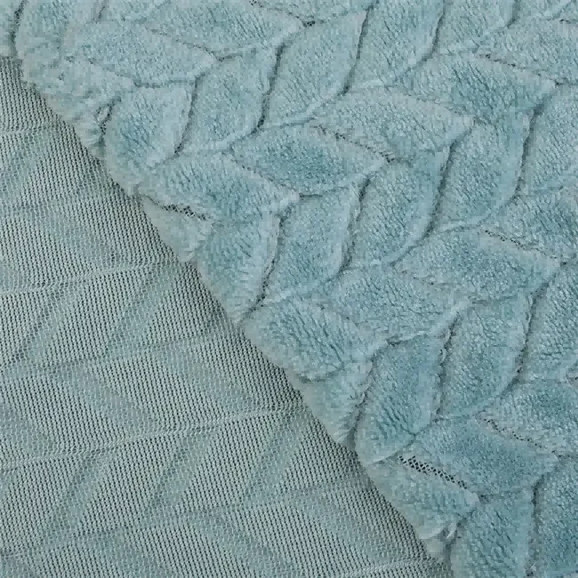 Tessuto in flanella jacquard foglia