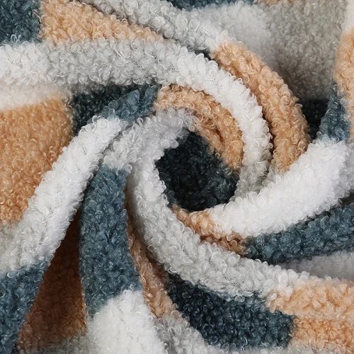 Tessuto in pile Sherpa con stampa scozzese