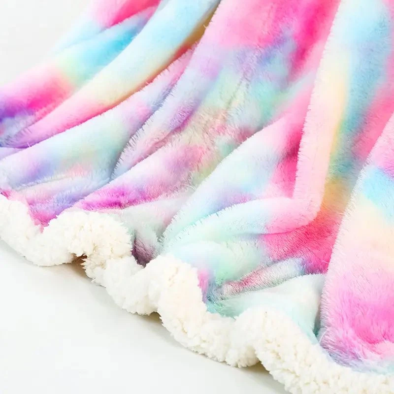 Coperta Sherpa arcobaleno