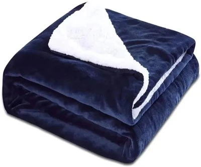 Coperta Sherpa blu
