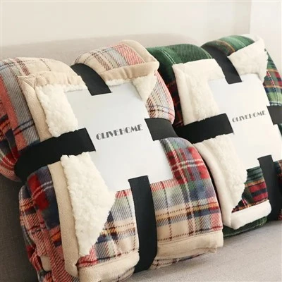 Coperta scozzese natalizia in sherpa