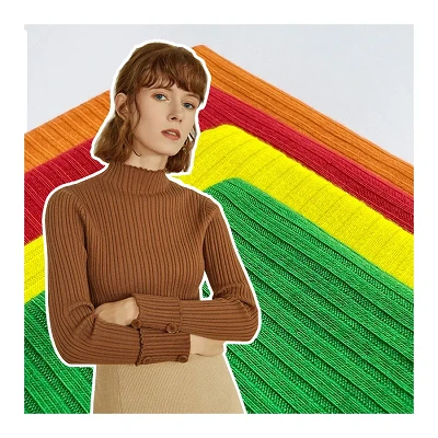 Tessuto a costine in poliestere spandex elasticizzato per maglione