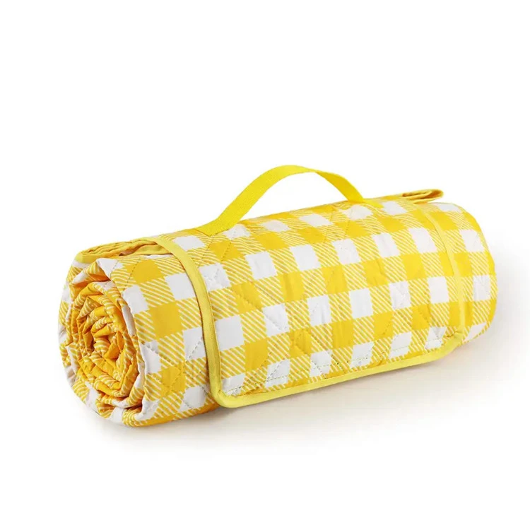 Coperta da picnic a quadretti gialli 100% poliestere