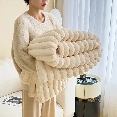 Coperta di pelliccia in finto coniglio frizzante