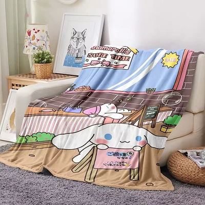Cartoon Print Coral Blanket