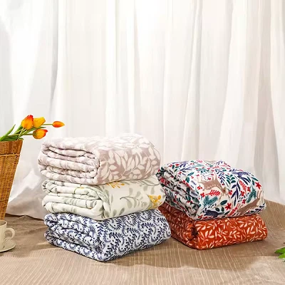 Double Sided Print Coral Blanket