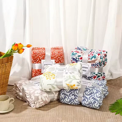 Double Sided Print Coral Blanket