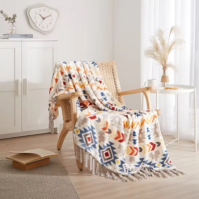 Coperta in flanella con nappa