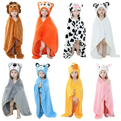 Coperta con cappuccio di flanella per bambini