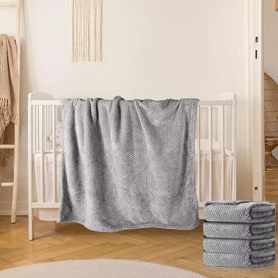 Waffle Jacquard Coral Blanket